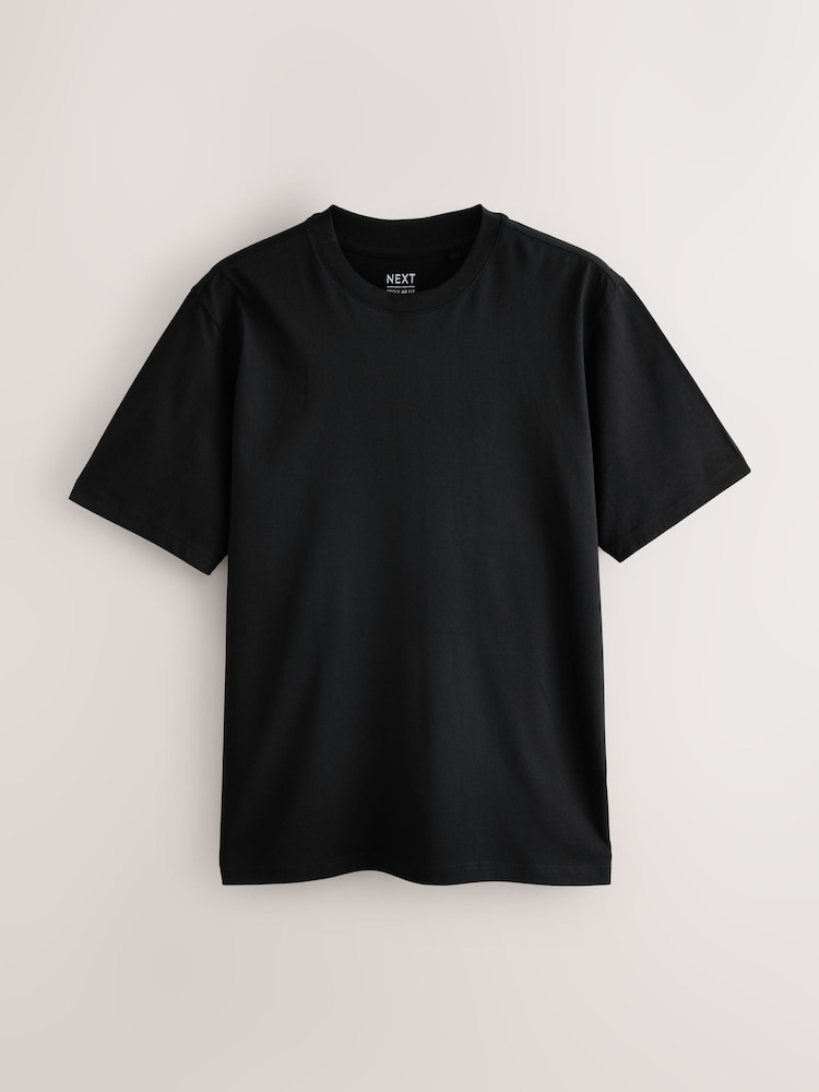 Blue/Black/Orange/Green/Grey/Ecru White Regular Fit Essential Cotton T-Shirts 6 Pack - Image 1 of 9