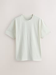 Blue/Black/Orange/Green/Grey/Ecru White Regular Fit Essential Cotton T-Shirts 6 Pack - Image 4 of 9