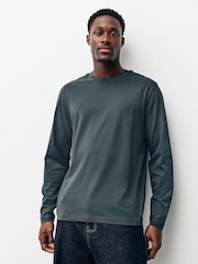 Pizarra/verde/crudo/naranja/marrón - Corte estándar - Pack de 5 camisetas de algodón 100 % de manga larga y corte estándar - Imagen 2 de 13