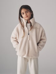 The Set Pink/Cream 2 Pack Borg Fleece Quarter Zip Jumpers - Image 1 of 9