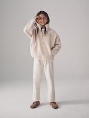 The Set Pink/Cream 2 Pack Borg Fleece Quarter Zip Jumpers - Image 2 of 9
