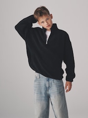 The Set Black/Green 2 Pack Borg Fleece Quarter Zip Jumpers - Image 3 of 13