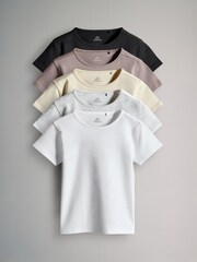 The Set Black/Grey 5 Pack Short Sleeve Crew Neck T-Shirts - Image 1 of 8