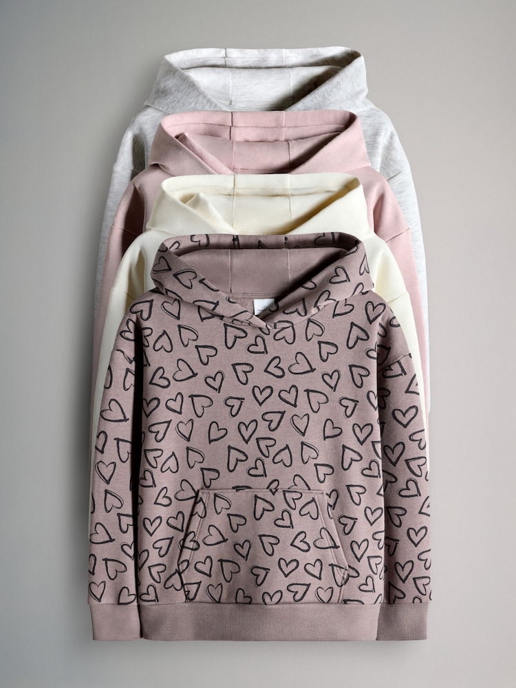 The Set Brown/Pink/Cream/Grey Marl 4 Pack Hoodies - Image 1 of 7 The Set Brown/Pink/Cream/Grey Marl 4 Pack Hoodies - Image 1 of 7