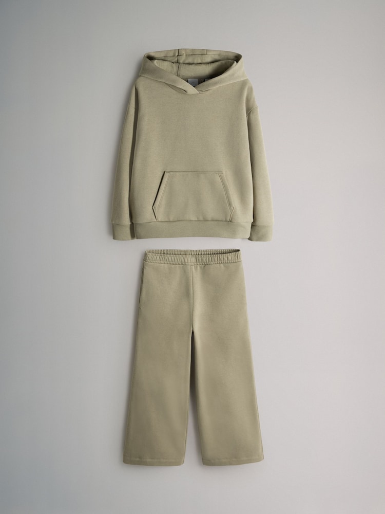 The Set Black/Khaki 2 Pack Hoodie & Wide Leg Joggers Set - Image 2 of 5 The Set Black/Khaki 2 Pack Hoodie & Wide Leg Joggers Set - Image 2 of 5