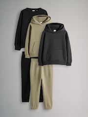The Set Black/Brown 5 Piece Crew Neck Sweatshirt, Hoodie and Joggers Set - Image 1 of 8