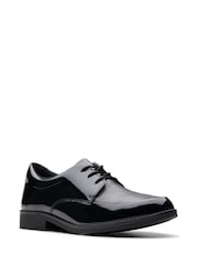 Clarks Black Standard Fit (F) Patent Aubrie Dress Youth Shoes - Image 3 of 7
