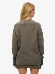 Castanho - Superdry Raglan Grosso e Grande Jumper - Imagem 2 de 6