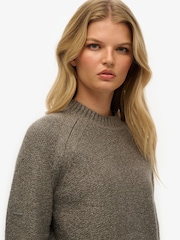 Castanho - Superdry Raglan Grosso e Grande Jumper - Imagem 5 de 6