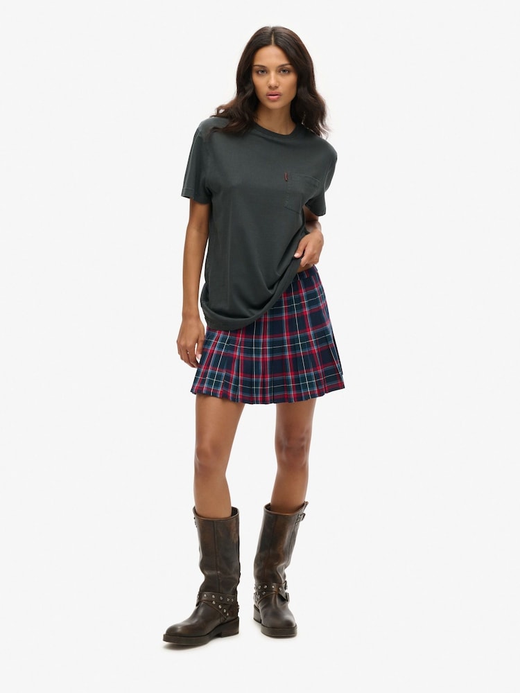 Superdry Black Oversized Essential Washed Pocket T-Shirt - Image 1 of 4
