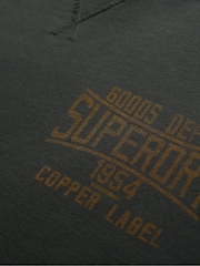 Superdry Black Oversized 100% Cotton Copper Label Workwear Crew Sweatshirt - Image 5 of 5