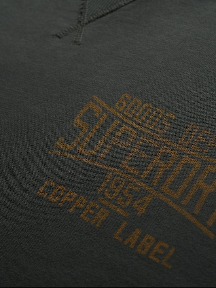 Superdry Black Oversized 100% Cotton Copper Label Workwear Crew Sweatshirt - Image 5 of 5