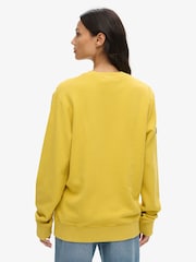Superdry Yellow Oversized 100% Cotton Workwear Applique Sweatshirt - Image 3 of 4