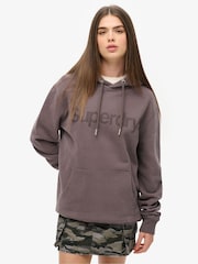 Superdry Light Grey Oversized Core Logo City 100% Cotton Hoodie - Image 1 of 5