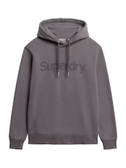 Superdry Light Grey Oversized Core Logo City 100% Cotton Hoodie - Image 5 of 5