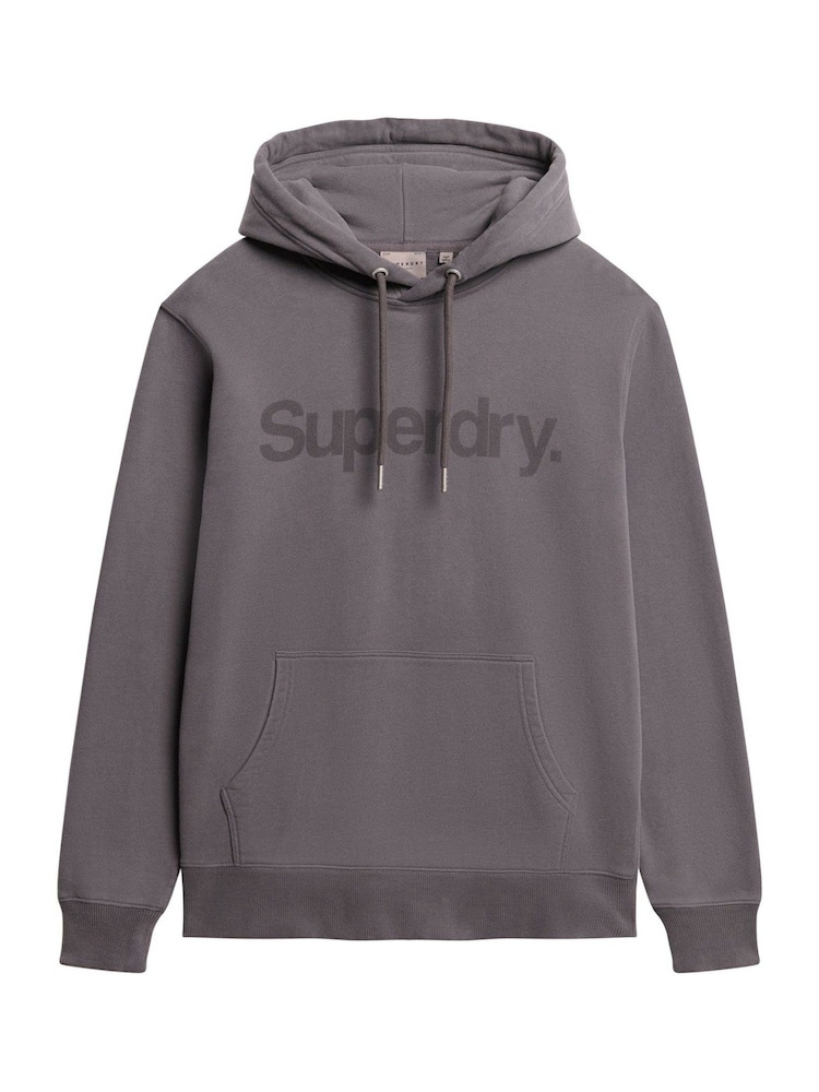 Superdry Light Grey Oversized Core Logo City 100% Cotton Hoodie - Image 5 of 5