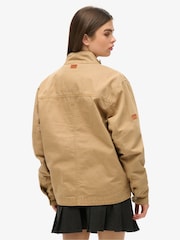 Superdry Brown Oversized Classic Harrington 100% Cotton Jacket - Image 3 of 6