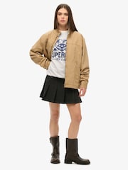 Superdry Brown Oversized Classic Harrington 100% Cotton Jacket - Image 4 of 6