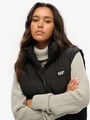 Superdry Black Oversized Sports Puffer Gilet - Image 3 of 3