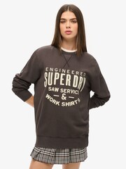 Superdry Oversized 100% Cotton Workwear Applique Sweatshirt - Imagen 1 de 2