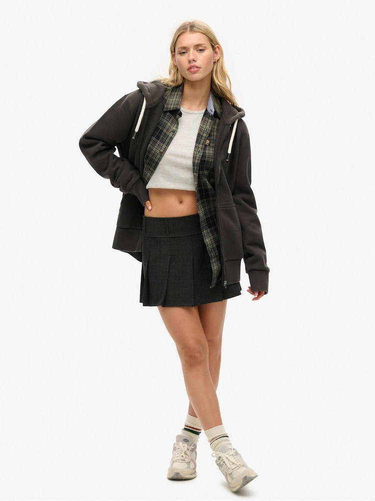 Superdry Black Oversized Tattoo Graphic Print Zip Hoodie - Image 2 of 2