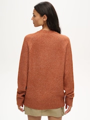 Superdry Orange Oversized Chunky Raglan Jumper - Image 3 of 5
