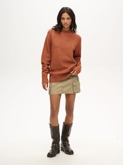 Superdry Orange Oversized Chunky Raglan Jumper - Image 4 of 5
