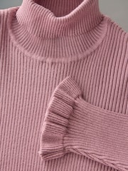 The Set Black/Pink 2 Pack Rib Knit Roll Neck Dresses - Image 4 of 6