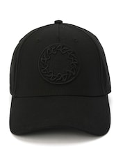 AllSaints Black Universe Baseball 100% Cotton Cap - Image 1 of 4