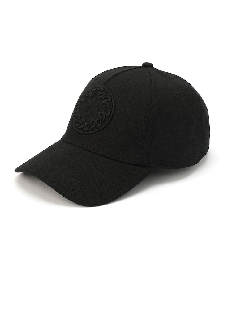 AllSaints Black Universe Baseball 100% Cotton Cap - Image 2 of 4