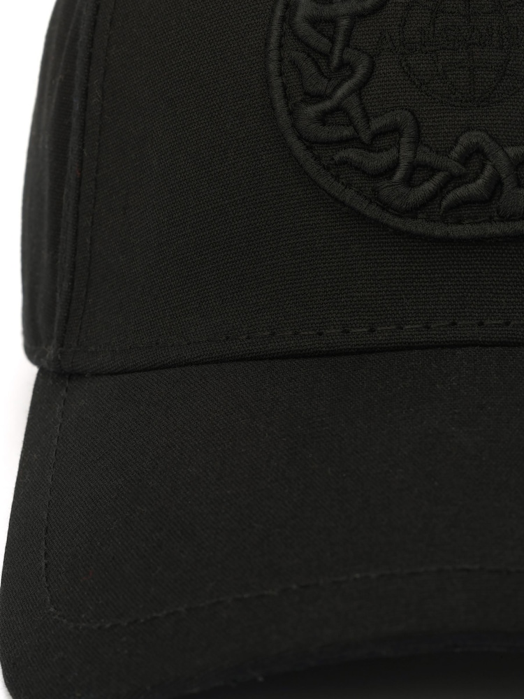 AllSaints Black Universe Baseball 100% Cotton Cap - Image 4 of 4