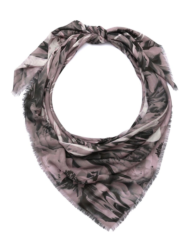 AllSaints Pink Bloom Blush Square Scarf - Image 1 of 4 AllSaints Pink Bloom Blush Square Scarf - Image 1 of 4