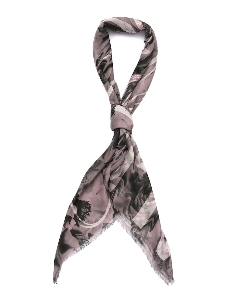 AllSaints Pink Bloom Blush Square Scarf - Image 2 of 4 AllSaints Pink Bloom Blush Square Scarf - Image 2 of 4