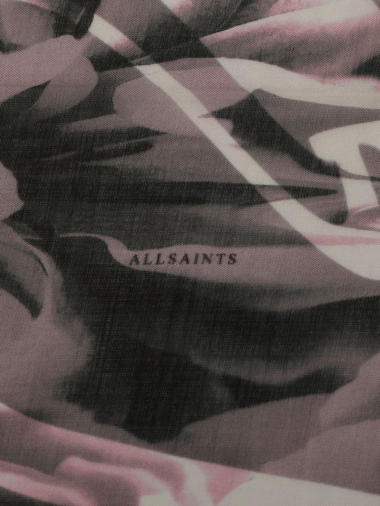 AllSaints Pink Bloom Blush Square Scarf - Image 4 of 4 AllSaints Pink Bloom Blush Square Scarf - Image 4 of 4