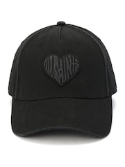 AllSaints Black Heart Patch Baseball 100% Cotton Cap - Image 1 of 4