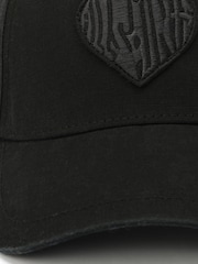 AllSaints Black Heart Patch Baseball 100% Cotton Cap - Image 4 of 4