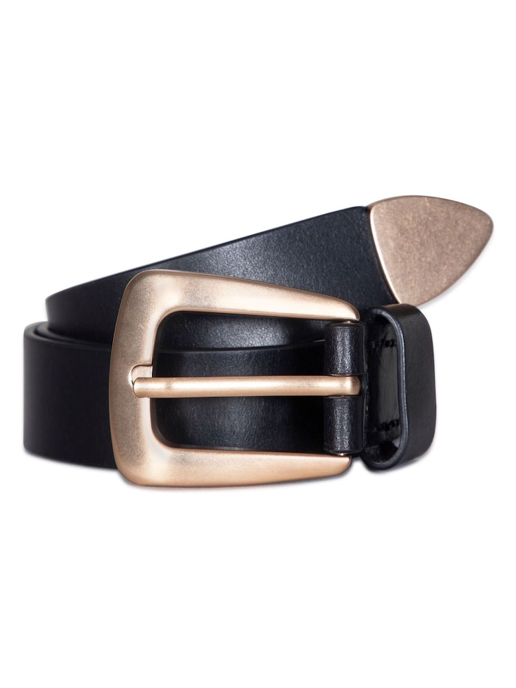 AllSaints Black 32Mm Belt with Metal Tip - Image 1 of 3