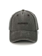 AllSaints Black Washed Logo Baseball 100% Cotton Cap - Image 1 of 4