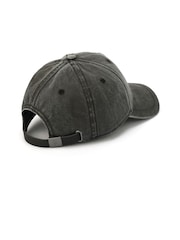 AllSaints Black Washed Logo Baseball 100% Cotton Cap - Image 2 of 4