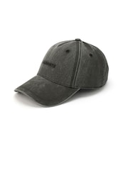 AllSaints Black Washed Logo Baseball 100% Cotton Cap - Image 3 of 4