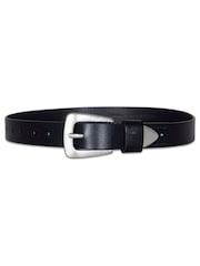 AllSaints Black 32Mm Belt with Metal Tip - Image 2 of 3