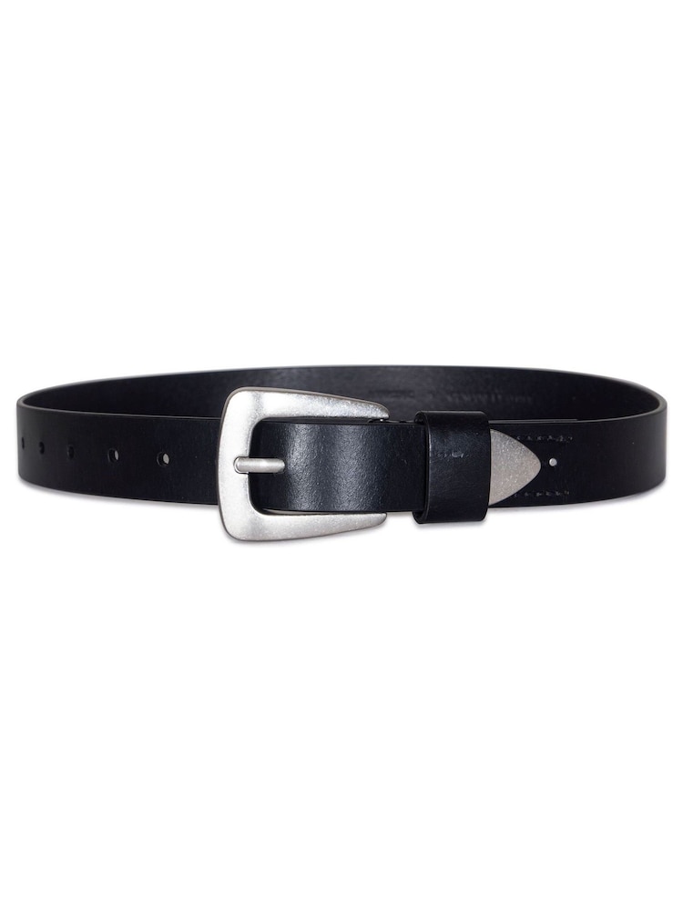 AllSaints Black 32Mm Belt with Metal Tip - Image 2 of 3