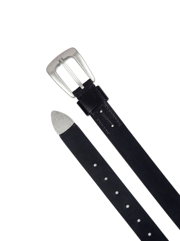AllSaints Black 32Mm Belt with Metal Tip - Image 3 of 3