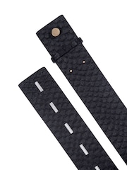 AllSaints Black 57Mm Snake Belt with Collar Stud Closure - Image 3 of 3