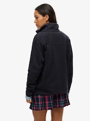 Superdry Blue Oversized 100% Cotton Vintage Athletic Zip Henley Jumper - Image 2 of 4