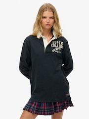 Superdry Oversized 100% Cotton Athletic Rugby Top - Imagen 1 de 2