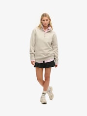 Superdry Natural Oversized 100% Cotton Essential Logo Henley Sweatshirt - Image 2 of 3