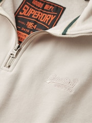 Superdry Natural Oversized 100% Cotton Essential Logo Henley Sweatshirt - Image 3 of 3