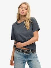 Superdry Blue Oversized 100% Cotton Classic Essential T-Shirt - Image 1 of 1