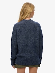 Superdry Blue Oversized Chunky Raglan Jumper - Image 3 of 5